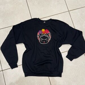Embroidered Frida Khalo Crewneck!